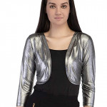 Women Jacket Style 3/4 Sleeve Silver Shrug