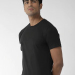 Men Black White Printed Standard Fit Pure Cotton T-shirt