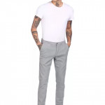 Regular Fit Men Grey Cotton Blend Trousers